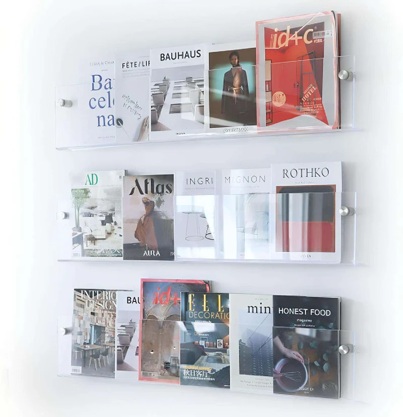 AcrylEdge™ | Schwebendes Wandregal für Bücher & Magazine