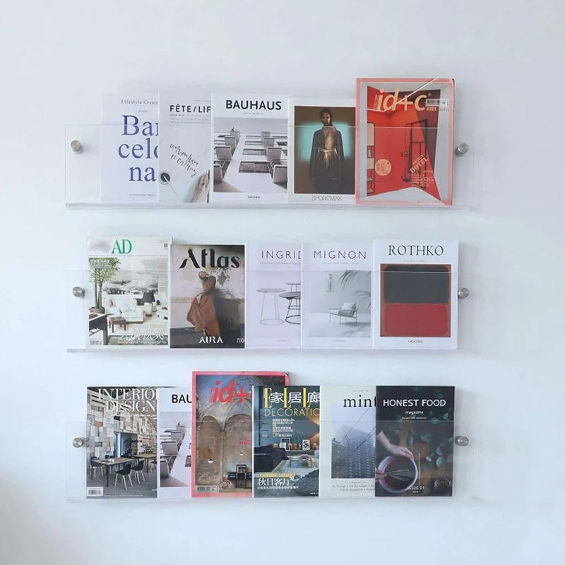 AcrylEdge™ | Schwebendes Wandregal für Bücher & Magazine