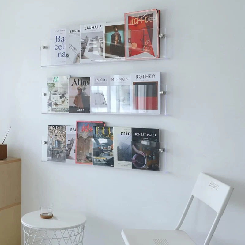 AcrylEdge™ | Schwebendes Wandregal für Bücher & Magazine