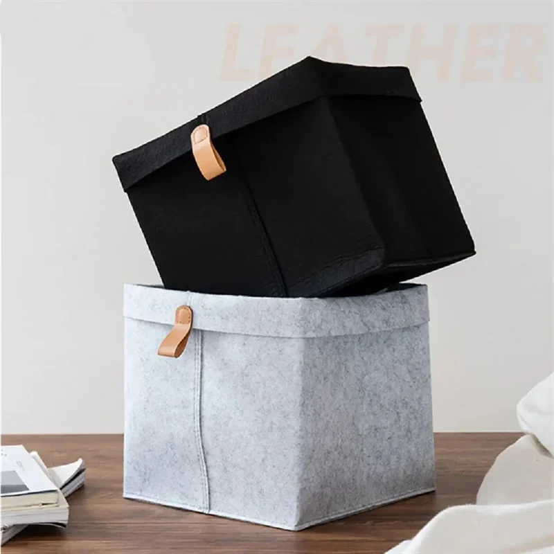 Feltora™ | Stilvolle Filz-Aufbewahrungsbox mit Deckel & Ledergriff