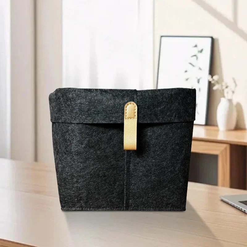 Feltora™ | Stilvolle Filz-Aufbewahrungsbox mit Deckel & Ledergriff