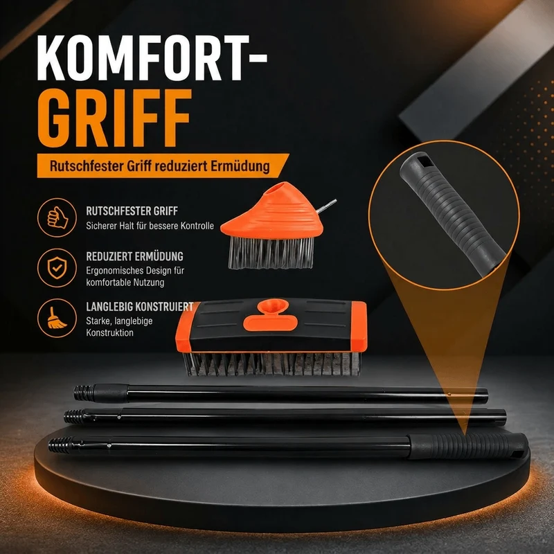 GroutPro™ | Fugenbürste 3-in-1 mit Teleskopstiel