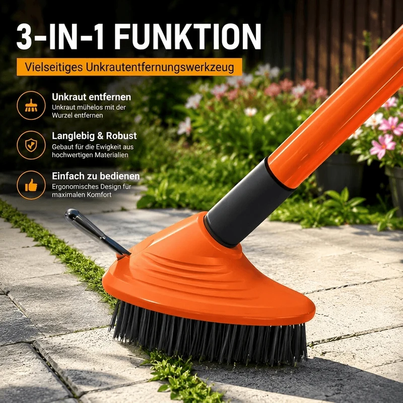 GroutPro™ | Fugenbürste 3-in-1 mit Teleskopstiel