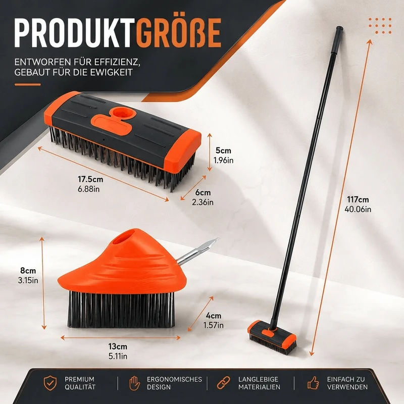 GroutPro™ | Fugenbürste 3-in-1 mit Teleskopstiel