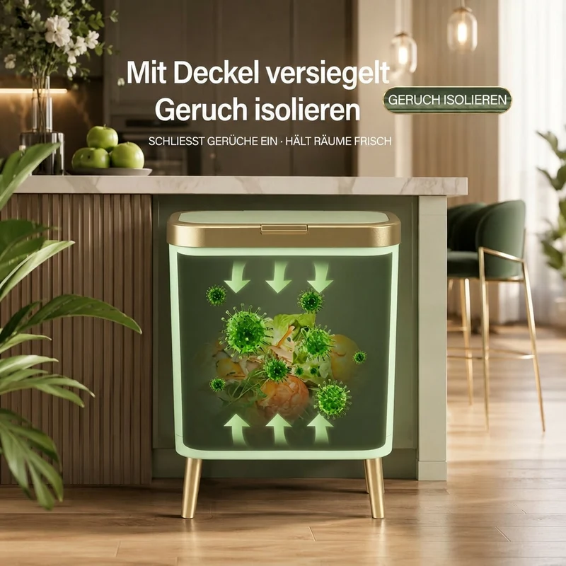 CleanBin™ | Mülleimer 15L mit Klappdeckel, geruchsdicht