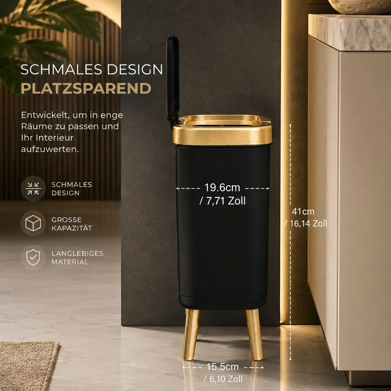 CleanBin™ | Mülleimer 15L mit Klappdeckel, geruchsdicht