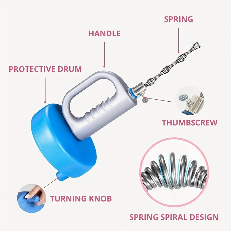 PipeClear™ | 5 m Rohrreinigungsspirale aus Kohlenstoffstahl