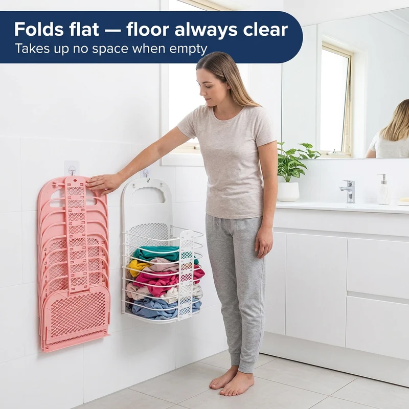 Flectra™ | Faltbarer Wand-Wäschekorb für platzsparende Aufbewahrung
