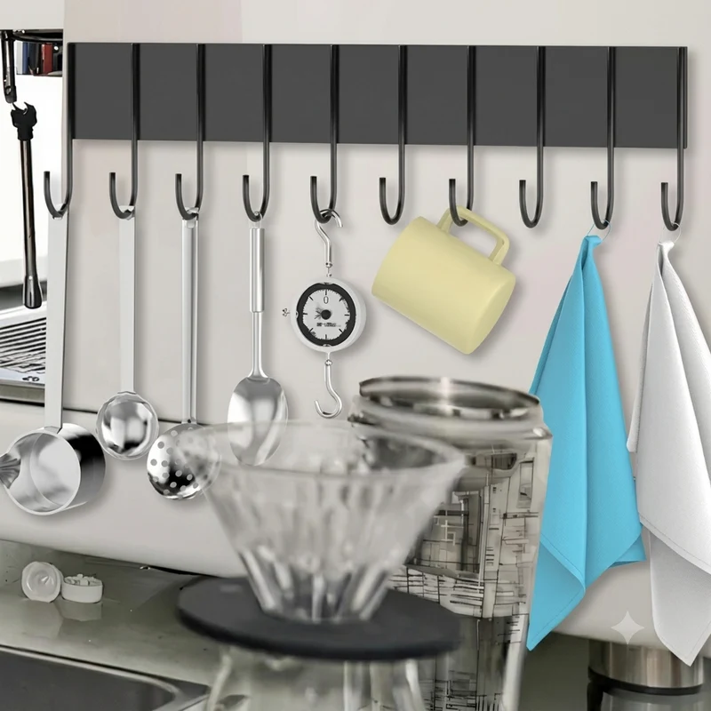 MagnaShelf™ | 2er-Set Magnetische Gewürzregale mit 12 Haken