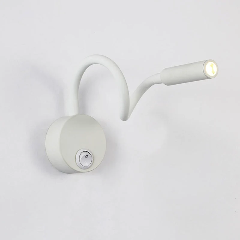 Skanto | Moderne minimalistische runde Wandleuchte aus Eisen mit flexiblem Biegerohr LED-Leselampe für das Schlafzimmer