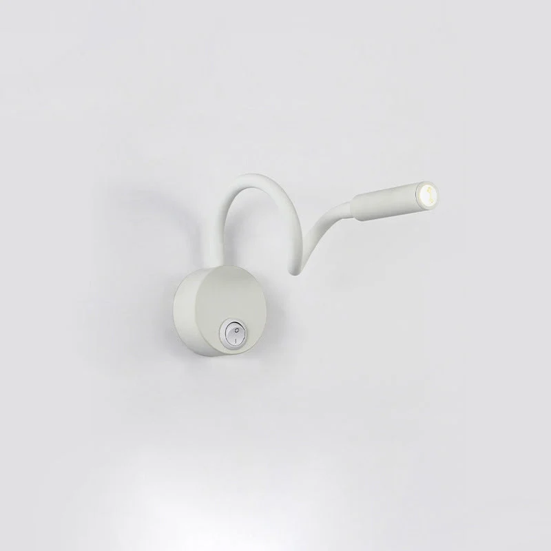 Skanto | Moderne minimalistische runde Wandleuchte aus Eisen mit flexiblem Biegerohr LED-Leselampe für das Schlafzimmer