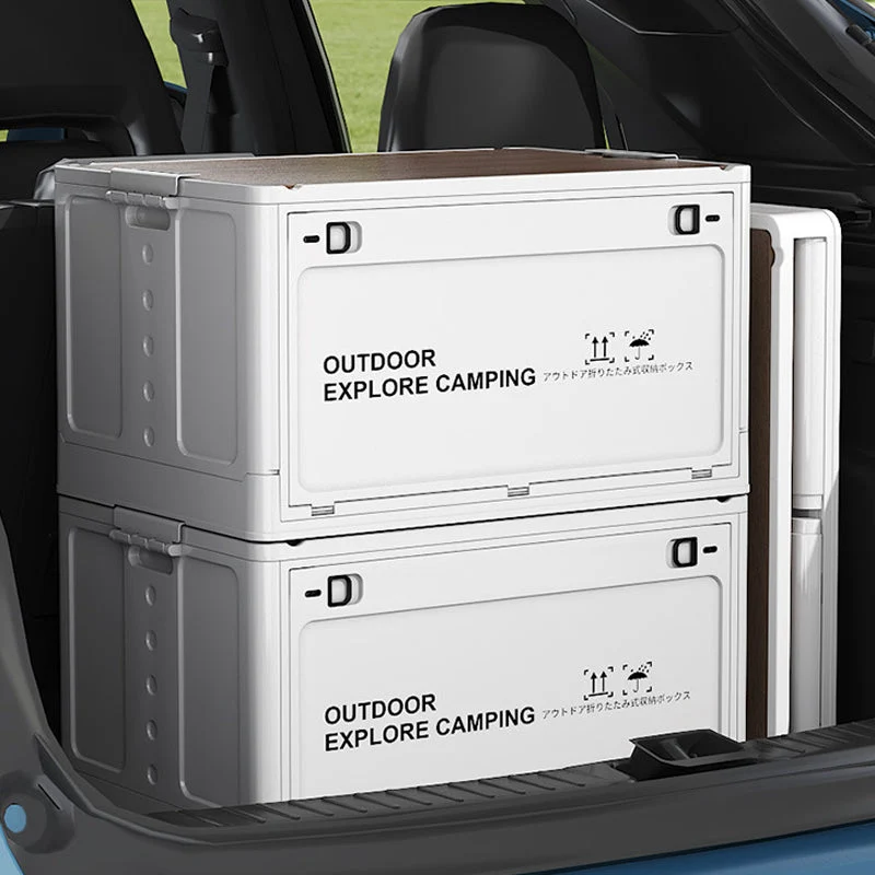 PackNest™ | Faltbare 30L Aufbewahrungsbox mit Holzdeckel