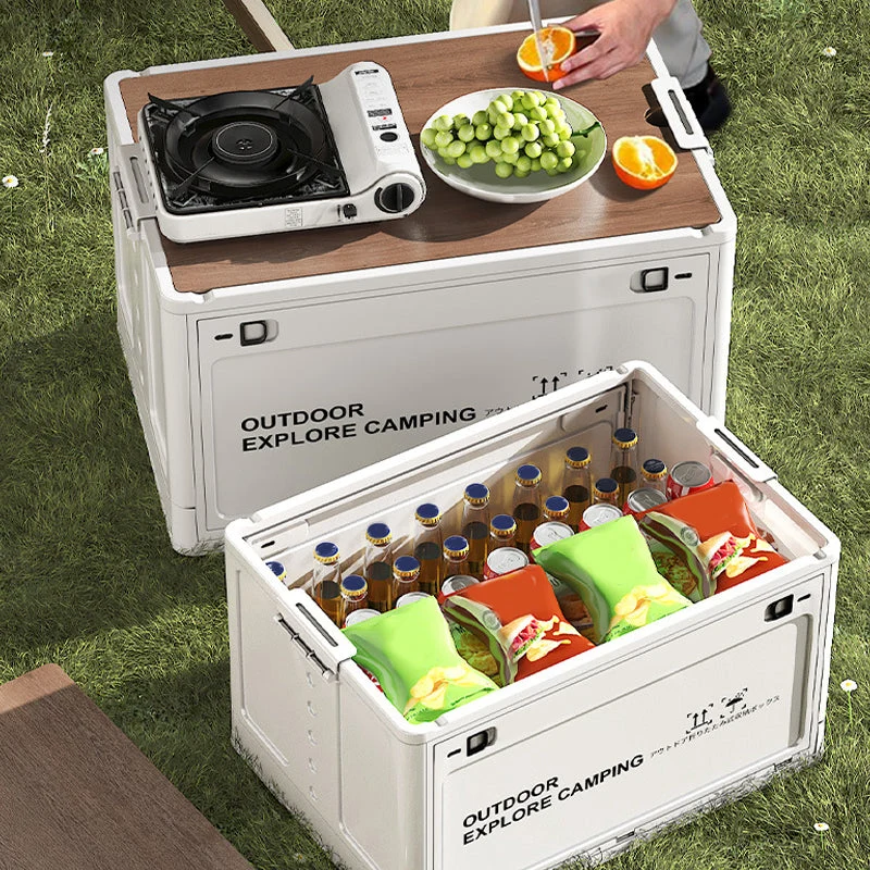 PackNest™ | Faltbare 30L Aufbewahrungsbox mit Holzdeckel