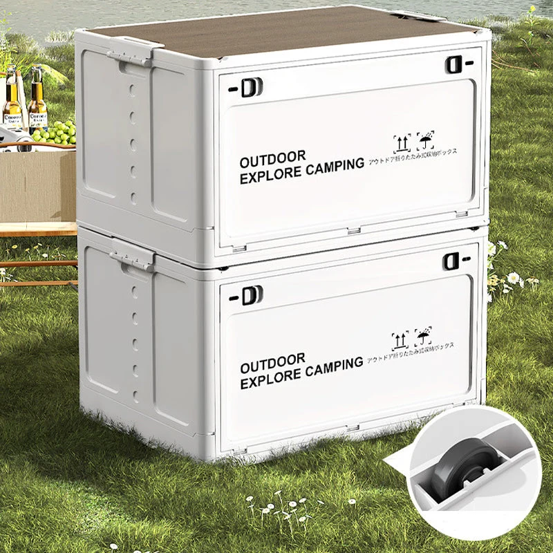 PackNest™ | Faltbare 30L Aufbewahrungsbox mit Holzdeckel