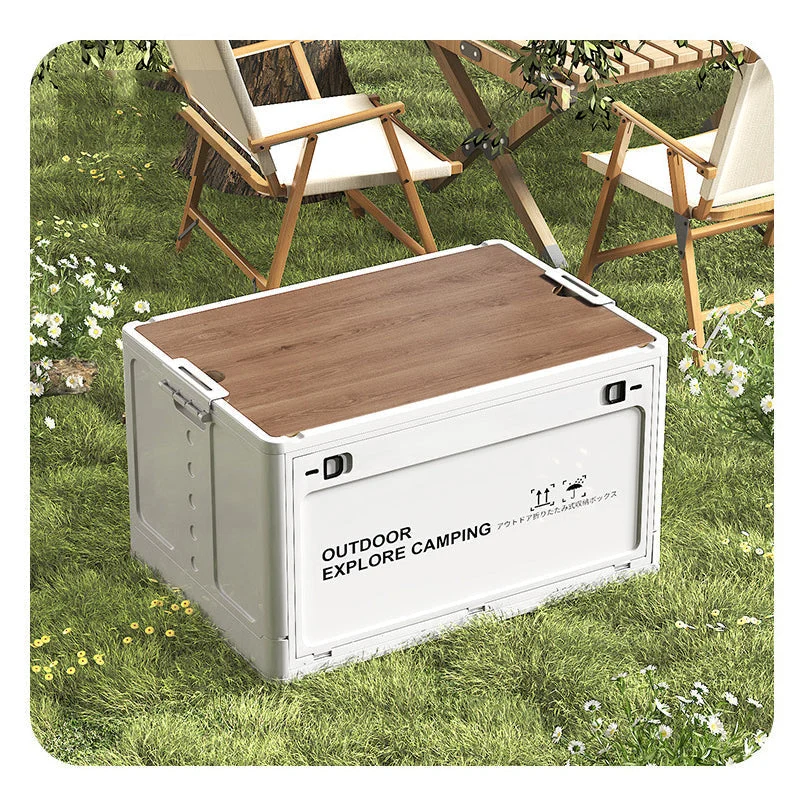 PackNest™ | Faltbare 30L Aufbewahrungsbox mit Holzdeckel
