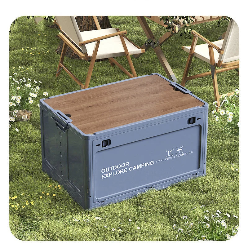 PackNest™ | Faltbare 30L Aufbewahrungsbox mit Holzdeckel