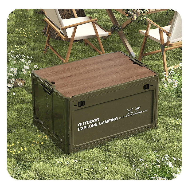 PackNest™ | Faltbare 30L Aufbewahrungsbox mit Holzdeckel