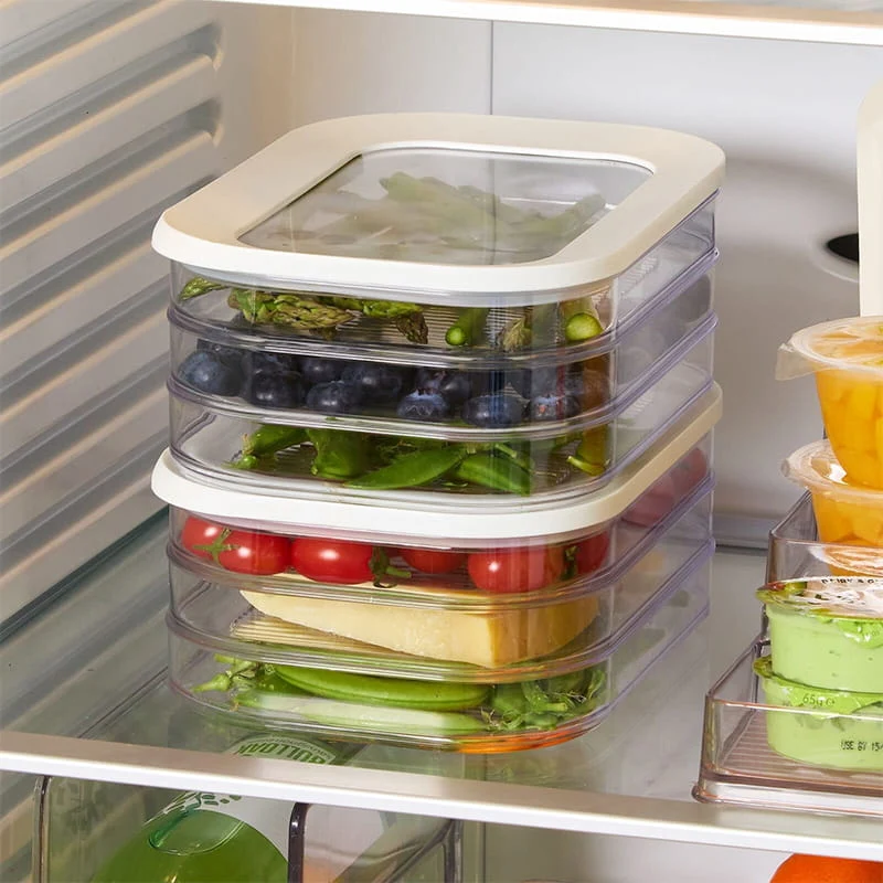 FreshStack™ | Stapelbare Kühlschrank-Aufbewahrungsbox mit Deckel