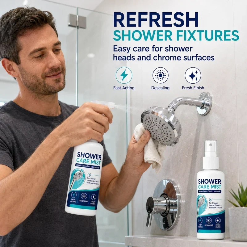 AquaClear™ | Kalkentferner-Spray für Badezimmerarmaturen
