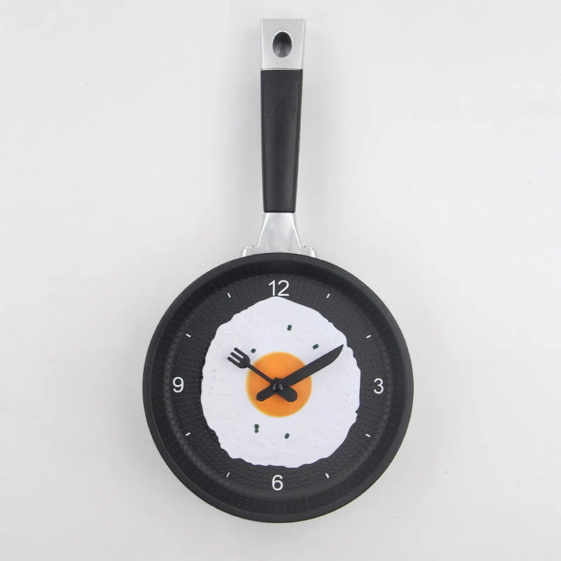 Skanto | Spiegelei-Pfannen-Uhr Stille Uhr Wanduhr