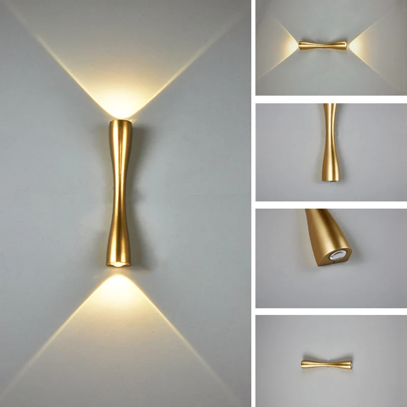 Skanto | Moderne schlichte LED-Wandleuchte mit langem Horn und 2 Lichtern für Innen- und Außenbereich