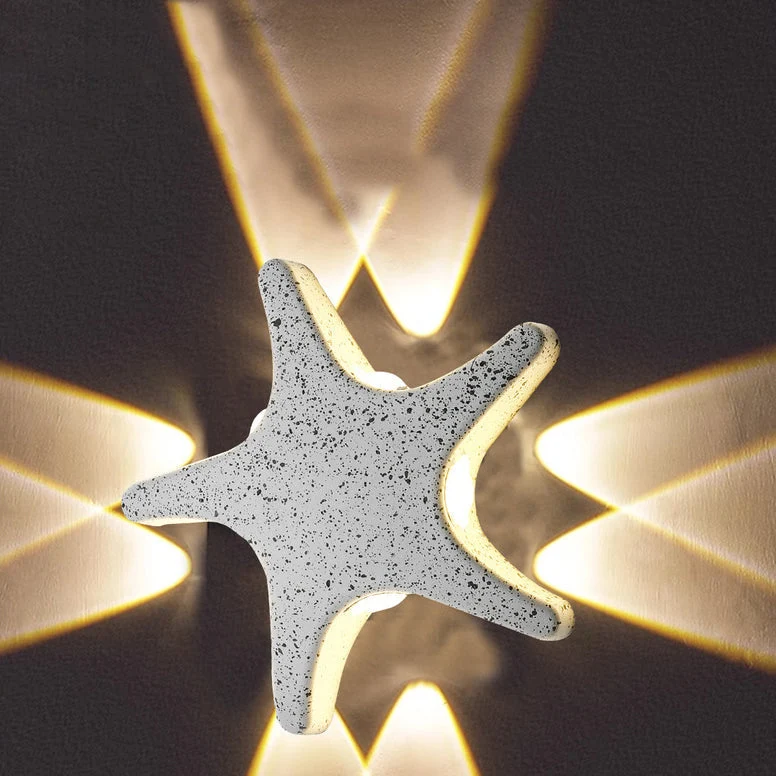 Skanto | Zeitgenössische schlichte LED-Wandleuchte im Seestern-Design aus Aluminium, wasserdicht für die Terrasse im Außenbereich