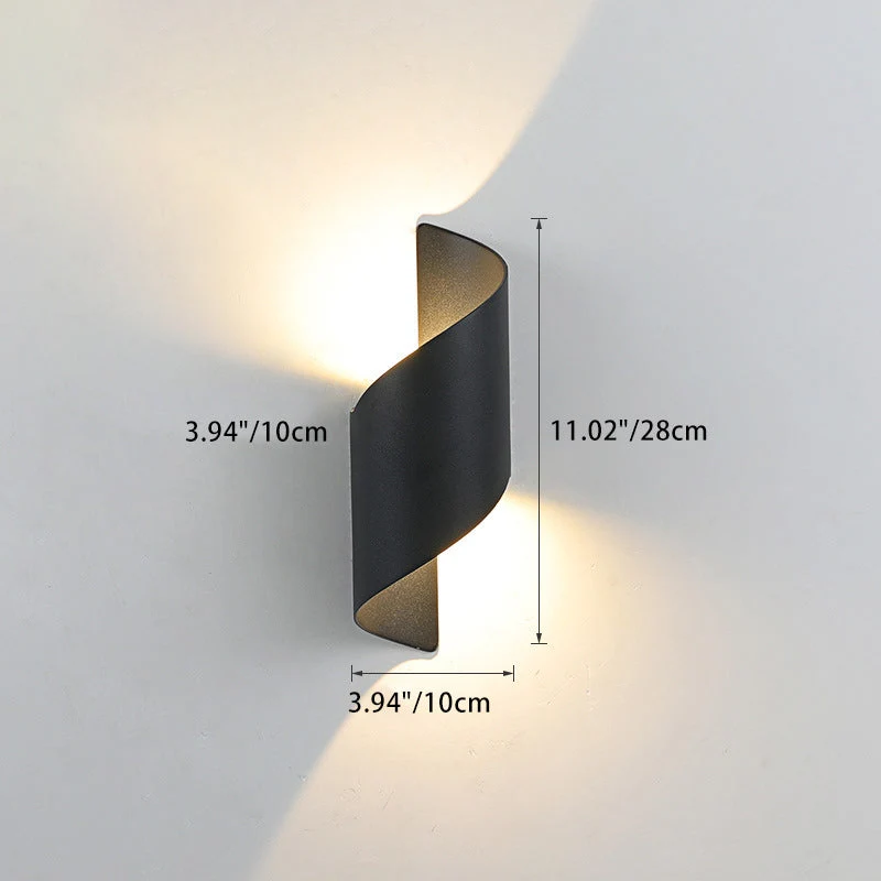 Skanto | Moderne minimalistische wasserdichte spiralförmige LED-Wandleuchte aus Aluminium und Acryl für das Schlafzimmer