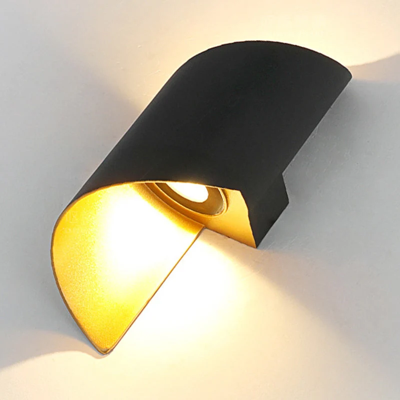 Skanto | Moderne minimalistische wasserdichte spiralförmige LED-Wandleuchte aus Aluminium und Acryl für das Schlafzimmer