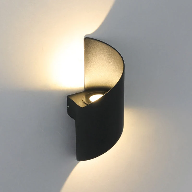 Skanto | Moderne minimalistische wasserdichte spiralförmige LED-Wandleuchte aus Aluminium und Acryl für das Schlafzimmer