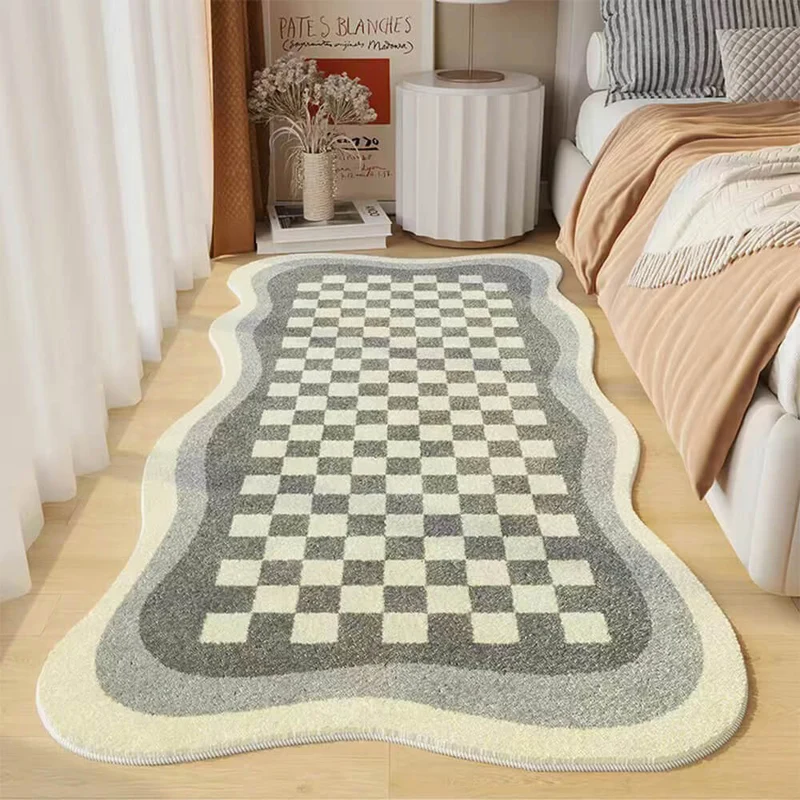 Skanto | Plaid aus Kunstkaschmir Gemütlicher Nachttischteppich in unregelmäßiger Form