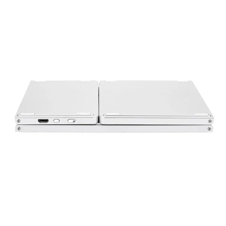 Skanto | B033 Wiederaufladbare 3-fach faltbare 64-Tasten Bluetooth Wireless Tastatur mit Touchpad (Silber)
