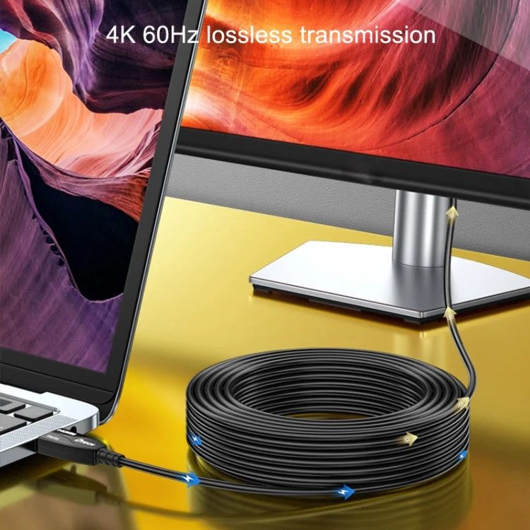 Skanto Skanto | DTECH HDMI 2.0 Glasfaserkabel 4K 60Hz für Großbildfernseher und technische Verkabelung, Länge: 15m
