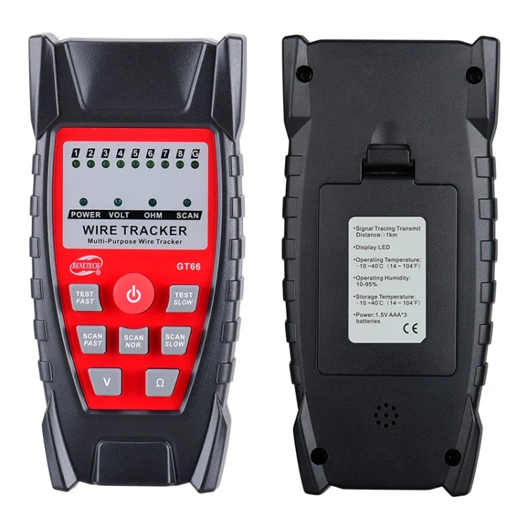 Skanto | BENETECH GT66 RJ11 / RJ45 Multifunktionaler Kabeltester Leitungsfinder Netzwerkkabeldetektor