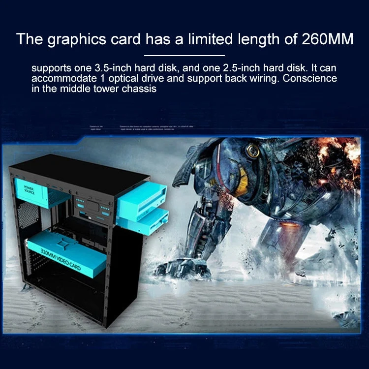 Skanto | Xintianyi USB 2.0 Hauptgehäuse 398x195x461mm M-ATX / ATX / Mini-ITX PC-Desktop-Gehäuse (Weiß)