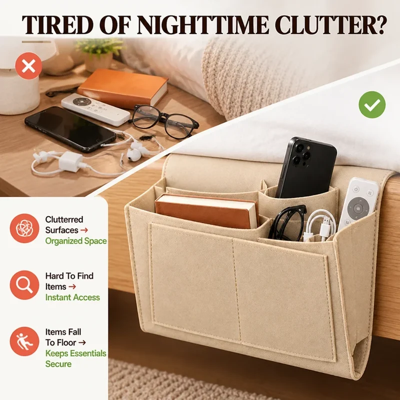 BettOrdnung™ | Hänge-Organizer für Bett & Sofa