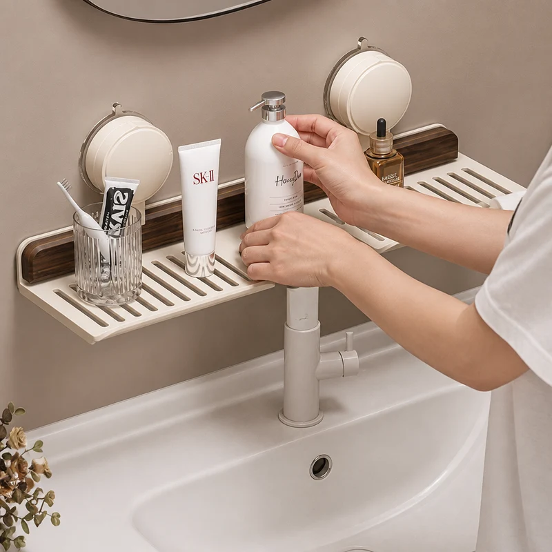 BathShelf™ | Bohrfreies Badezimmerregal mit Saugnapf
