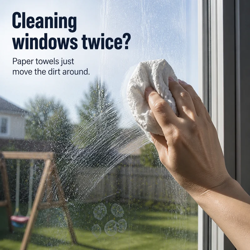 CrystalClean™ | Fensterwischer mit Sprühfunktion & Teleskopstiel