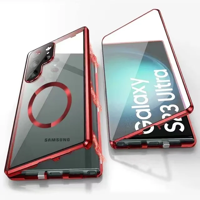 Skanto | Metall-Aluminiumlegierung 360 Hülle mit Sicherheitsverschluss für Samsung Galaxy S24-S23 Serie