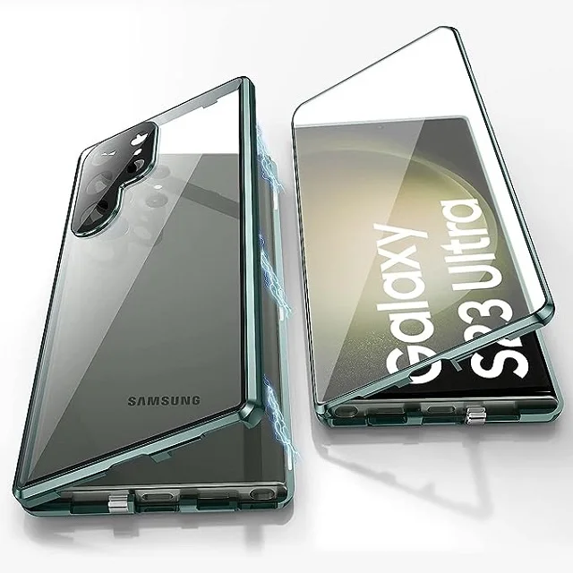 Skanto | Metall-Aluminiumlegierung 360 Hülle mit Sicherheitsverschluss für Samsung Galaxy S24-S23 Serie