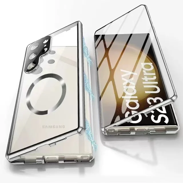 Skanto | Metall-Aluminiumlegierung 360 Hülle mit Sicherheitsverschluss für Samsung Galaxy S24-S23 Serie