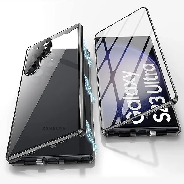 Skanto | Metall-Aluminiumlegierung 360 Hülle mit Sicherheitsverschluss für Samsung Galaxy S24-S23 Serie