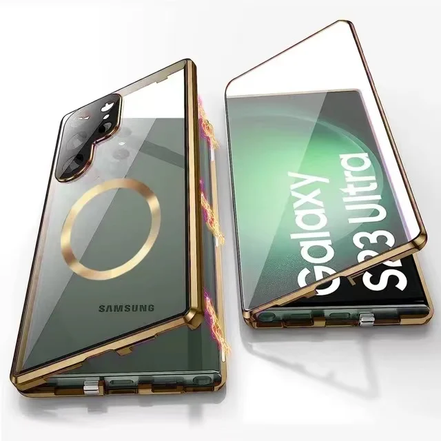 Skanto | Metall-Aluminiumlegierung 360 Hülle mit Sicherheitsverschluss für Samsung Galaxy S24-S23 Serie