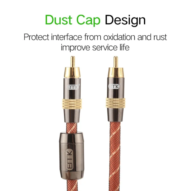 Skanto Skanto | EMK TZ/A 8m OD8.0mm Vergoldeter Metallkopf RCA zu RCA Stecker Digitales Koaxial-Verbindungskabel Audio / Video RCA Kabel