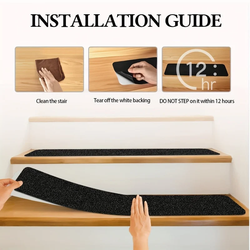 StepGrip™ | 10er-Set rutschhemmende Treppenstreifen