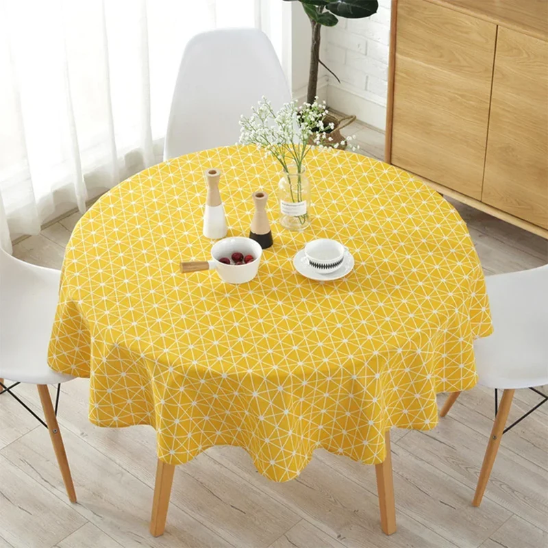 NordWeave™ | Rundes Tischtuch mit elegantem Fischgrätenmuster