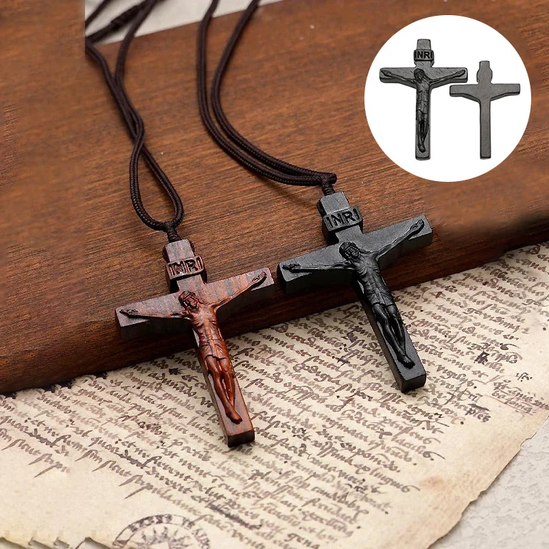 Skanto | Jesus-Kreuz-Halskette aus Holz