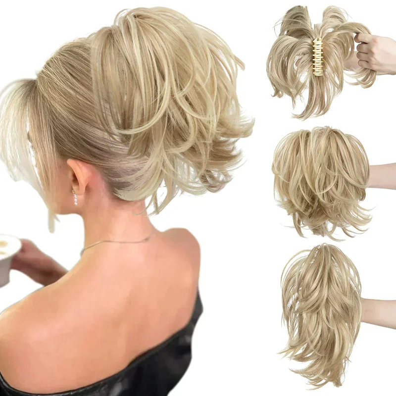 Skanto | Synthetische Krallenclip-Pferdeschwanz-Haarverlängerungen DIY Haarteil Haarknoten