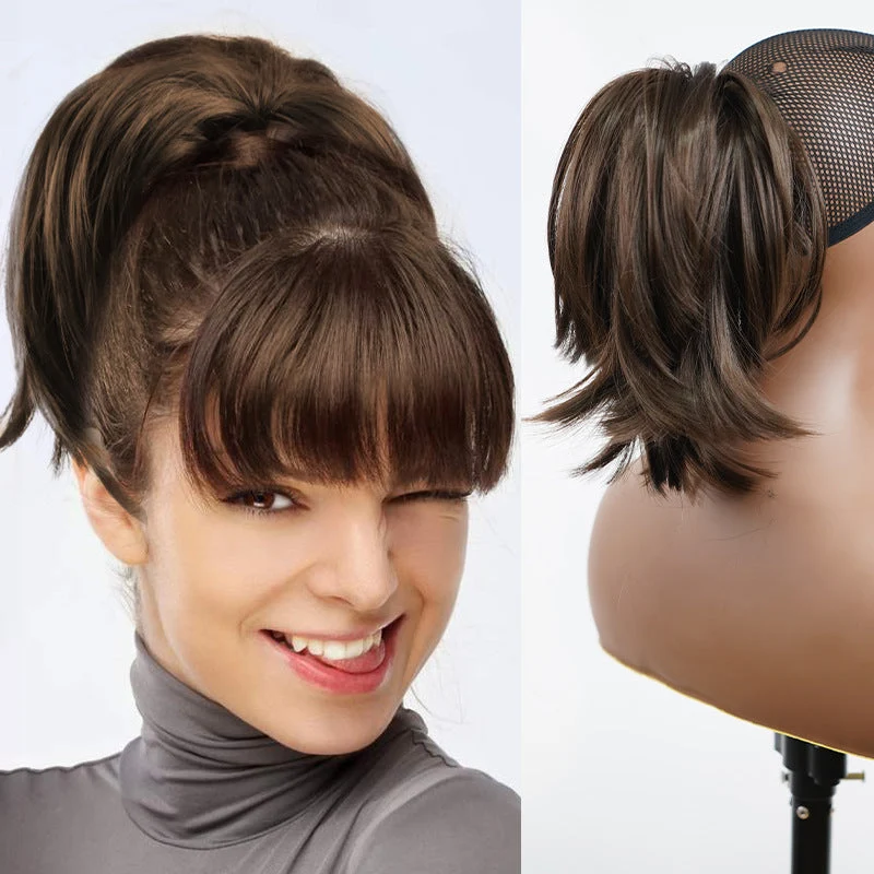 Skanto | Synthetische Krallenclip-Pferdeschwanz-Haarverlängerungen DIY Haarteil Haarknoten