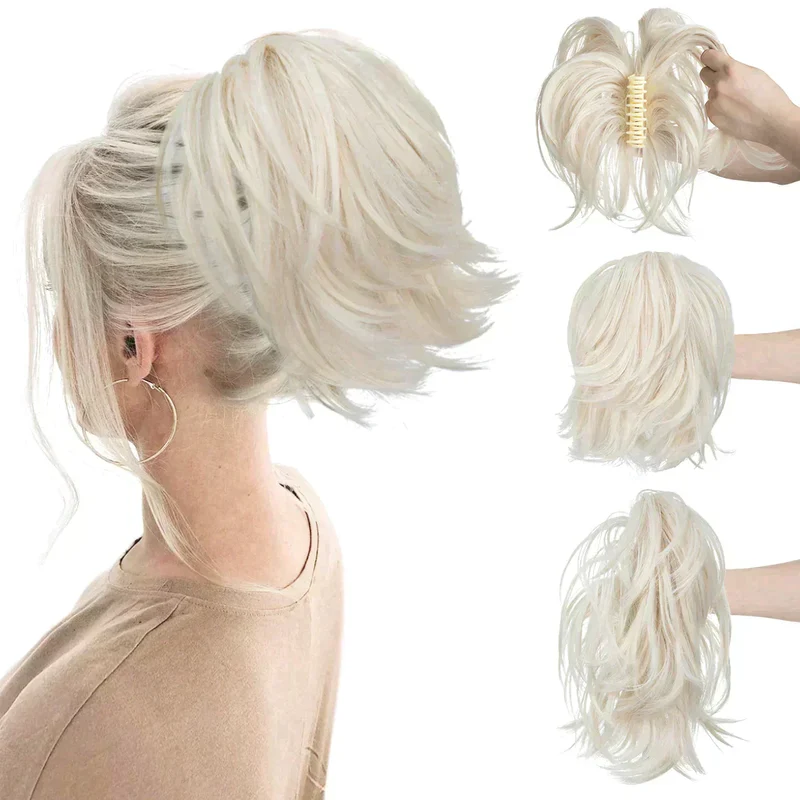 Skanto | Synthetische Krallenclip-Pferdeschwanz-Haarverlängerungen DIY Haarteil Haarknoten