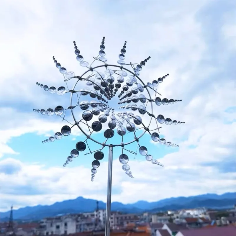 Skanto | Einzigartiger Solar-Kinetischer Metall-Windspinner – Magischer Windfänger für Terrasse, Garten, Rasen Outdoor-Dekoration